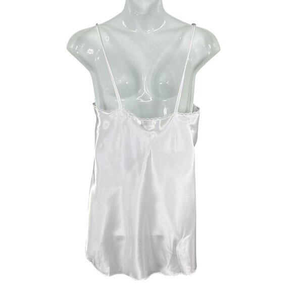 NWT Cinema Etoile Women L White Chiffon Robe Satin Babydoll Chemise Peignoir Set - Picture 3 of 16